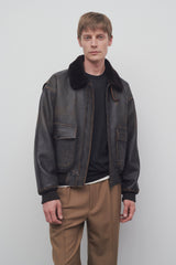 Herzog Jacket in Leather and Shearling