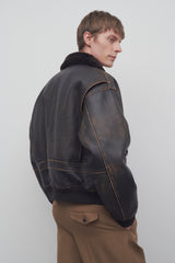 Herzog Jacket in Leather and Shearling