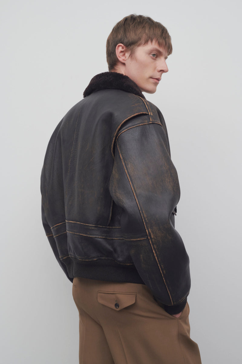 Herzog Jacket in Leather and Shearling