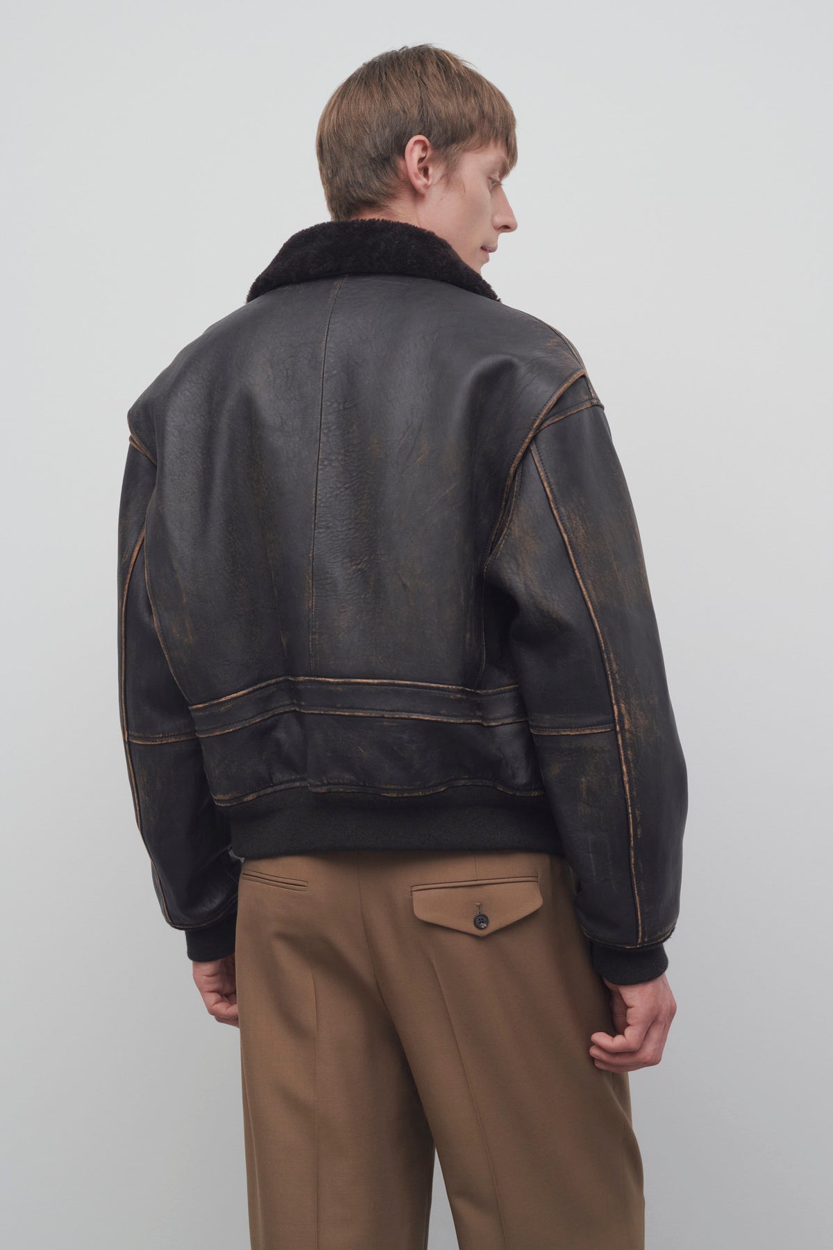 Herzog Jacket in Leather and Shearling