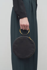 Round Bracelet Clutch in Leather