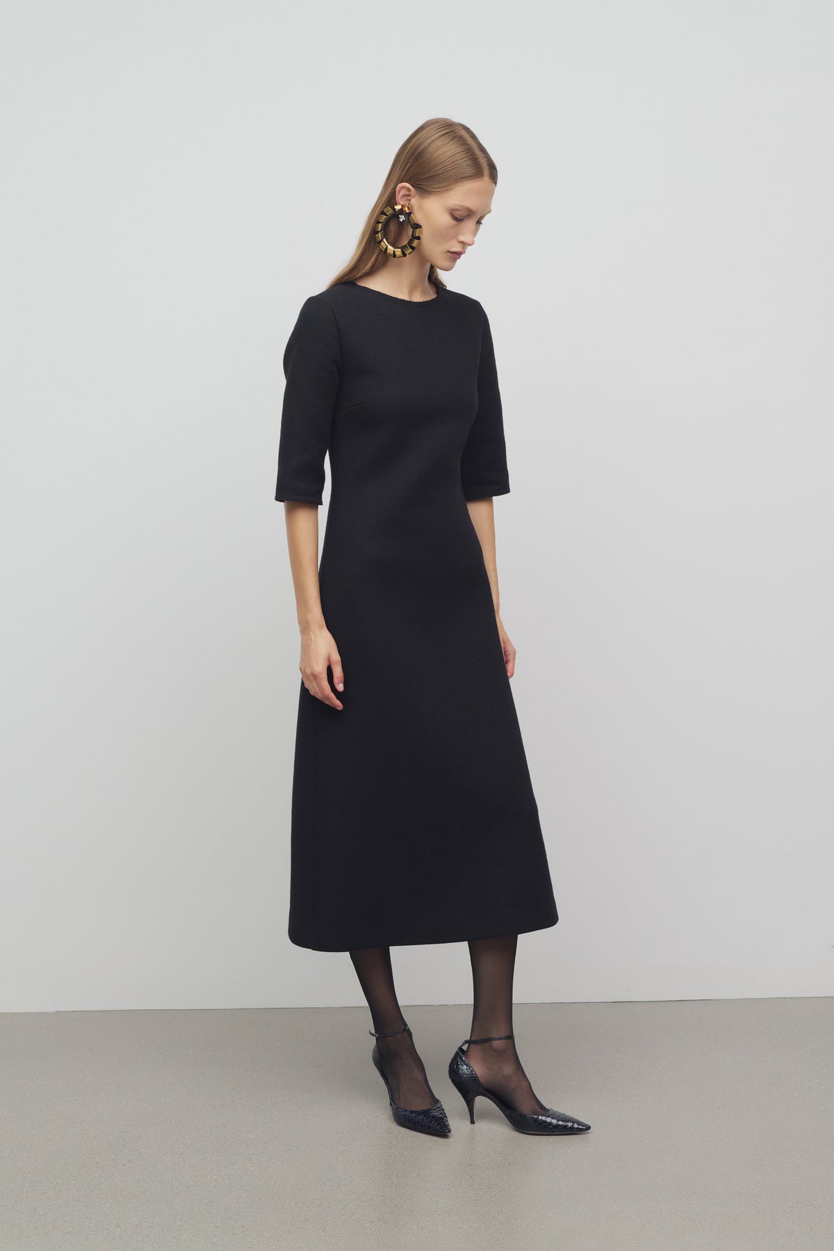 Solene Dress in Wool and Nylon