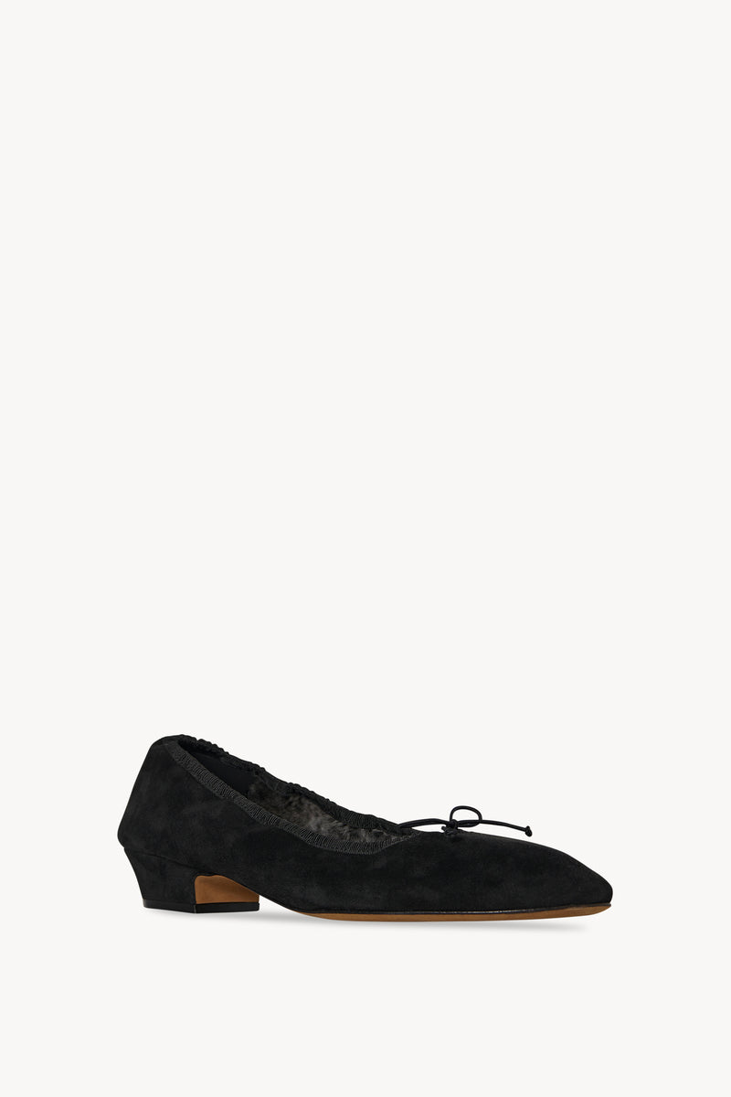 Awar Heeled Ballerina in Suede