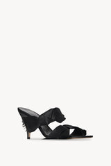 Vika Knot Heeled Sandal in Satin