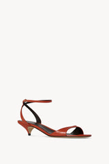 Vika Ankle Strap Kitten Heel in Leather