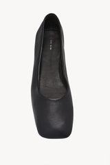 Square Ballet Flat in Leather