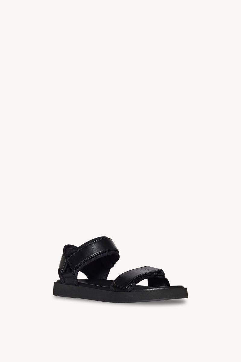 Hook-and-Loop Sandal in Leather